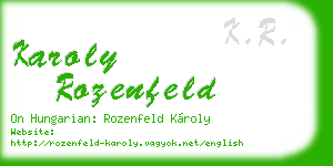 karoly rozenfeld business card